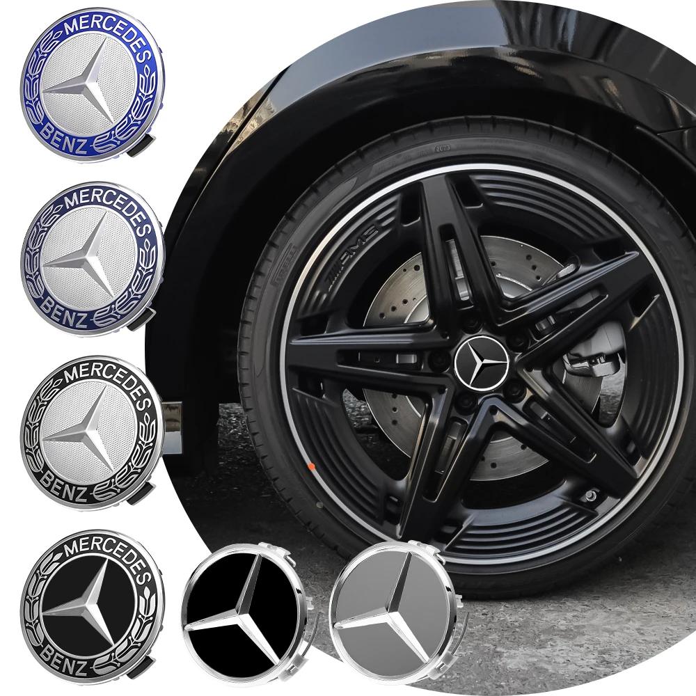 New 2025 Hot 4PCS 75MM Car Wheel Center Hub Caps Tire Rim Covers Auto Accessories For Mercedes Benz CLA A180 W108 AMG CLK W201 W