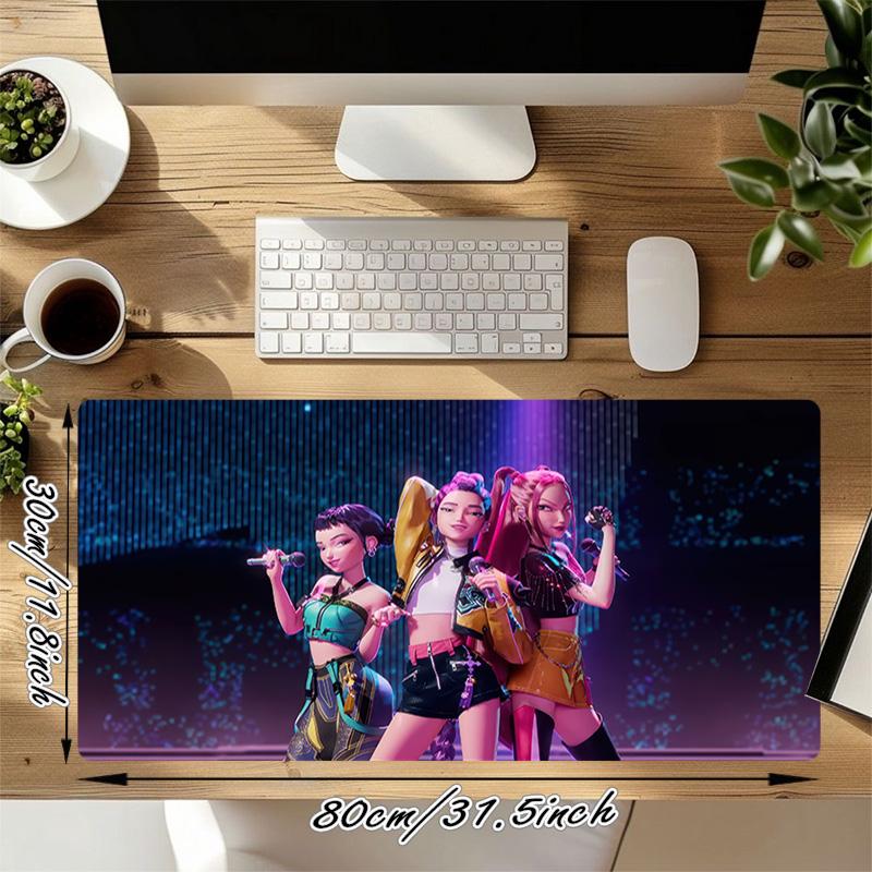 Girl Power Xl Gaming Mouse Pad Nonslip Rubber Base Stitched Edge Waterproof Desk Mat For Pc Laptop Gamer Office Computer Accessories