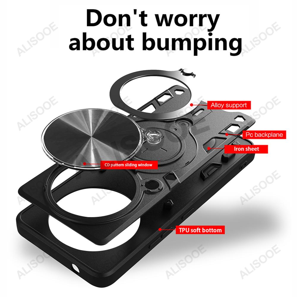 Armor Funda pro Honor Magic 7 Pro Pouzdro Posuvný Kroužek na Fotoaparát Stojánek Ochranný Kryt Telefonu pro Honor Magic 7 Pro 5G Nárazuvzdorné Capa