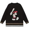 MLB x Disney Collaboration Boston Red Sox Mickey Mouse Casual Comfortable Simple Knit Sweater Unisex sweater Black 31KTK1011-43Z