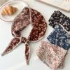 Fashion Retro Headscarf Cotton Hair Scarf Thin Neck Scarves Women Ribbon Headband Floral Print Bandana Head Scarf Autumn