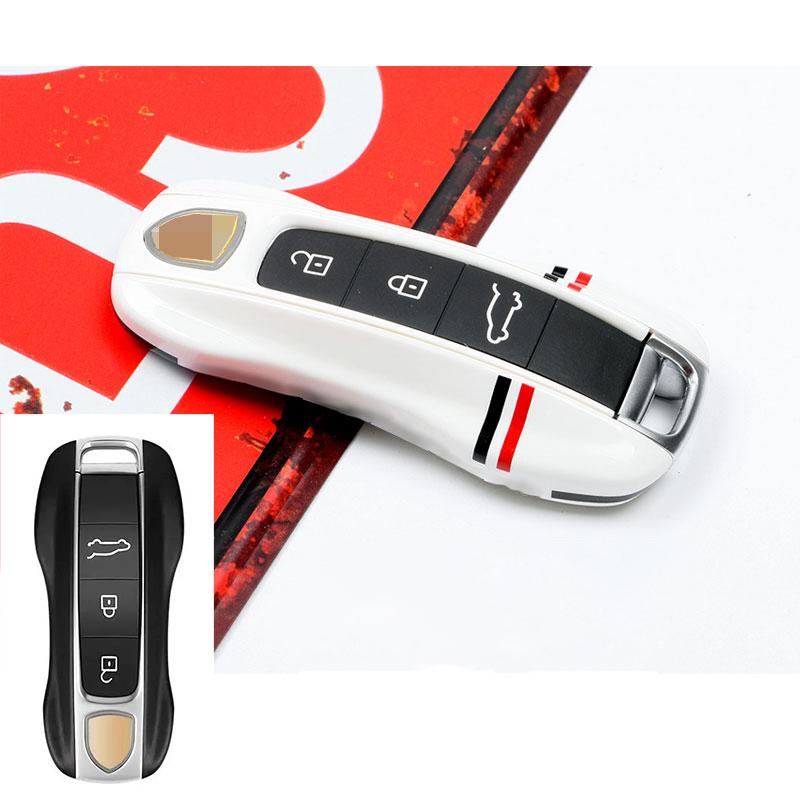 AABKQ1 Car Key Case Multi Colored Track For Porsche Mancan Panamera Cayenne 718 911 Boxster Cayman Key Cover Shell Replacement Kit