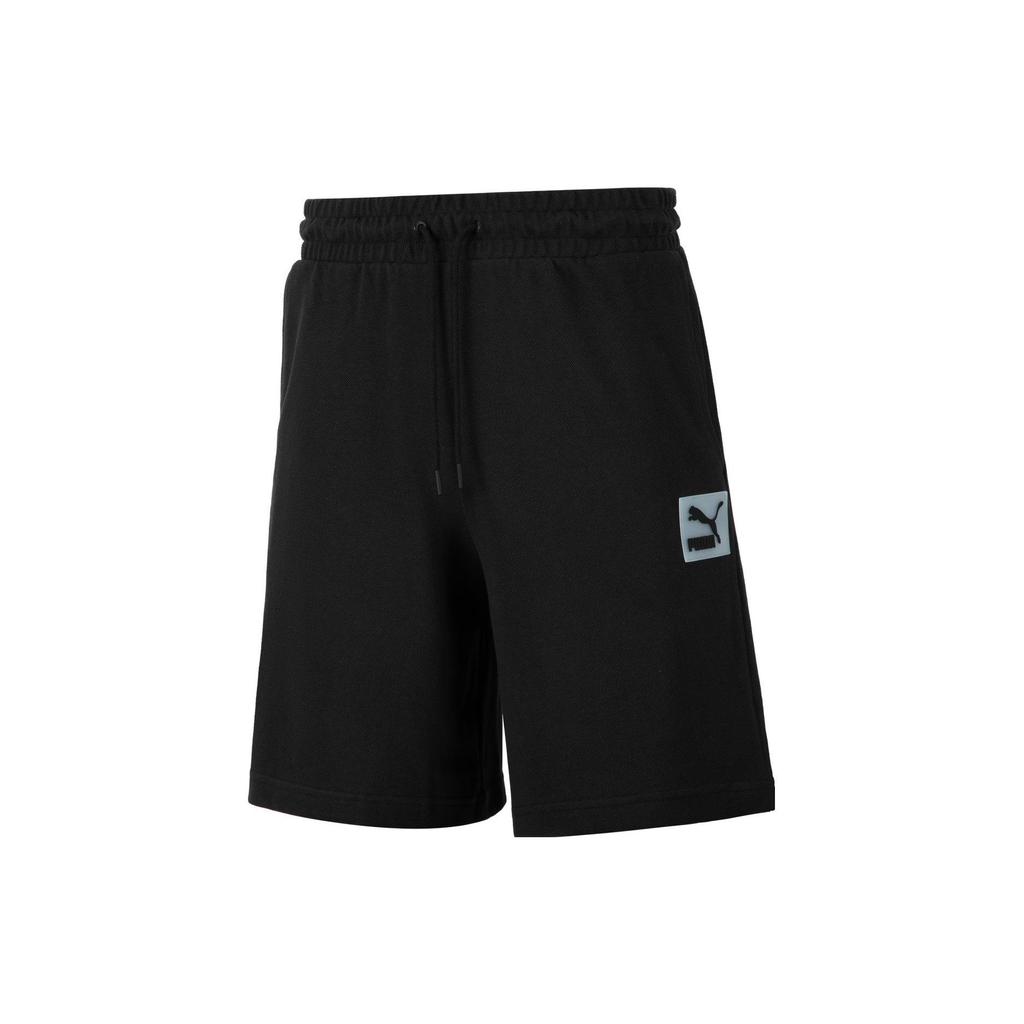Puma Classics Knit Shorts Solid Color Casual Shorts Unisex Shorts Black 622145-01