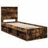 Bed Frame Smoked Oak 75 X 190 Cm Solid Pine Wood