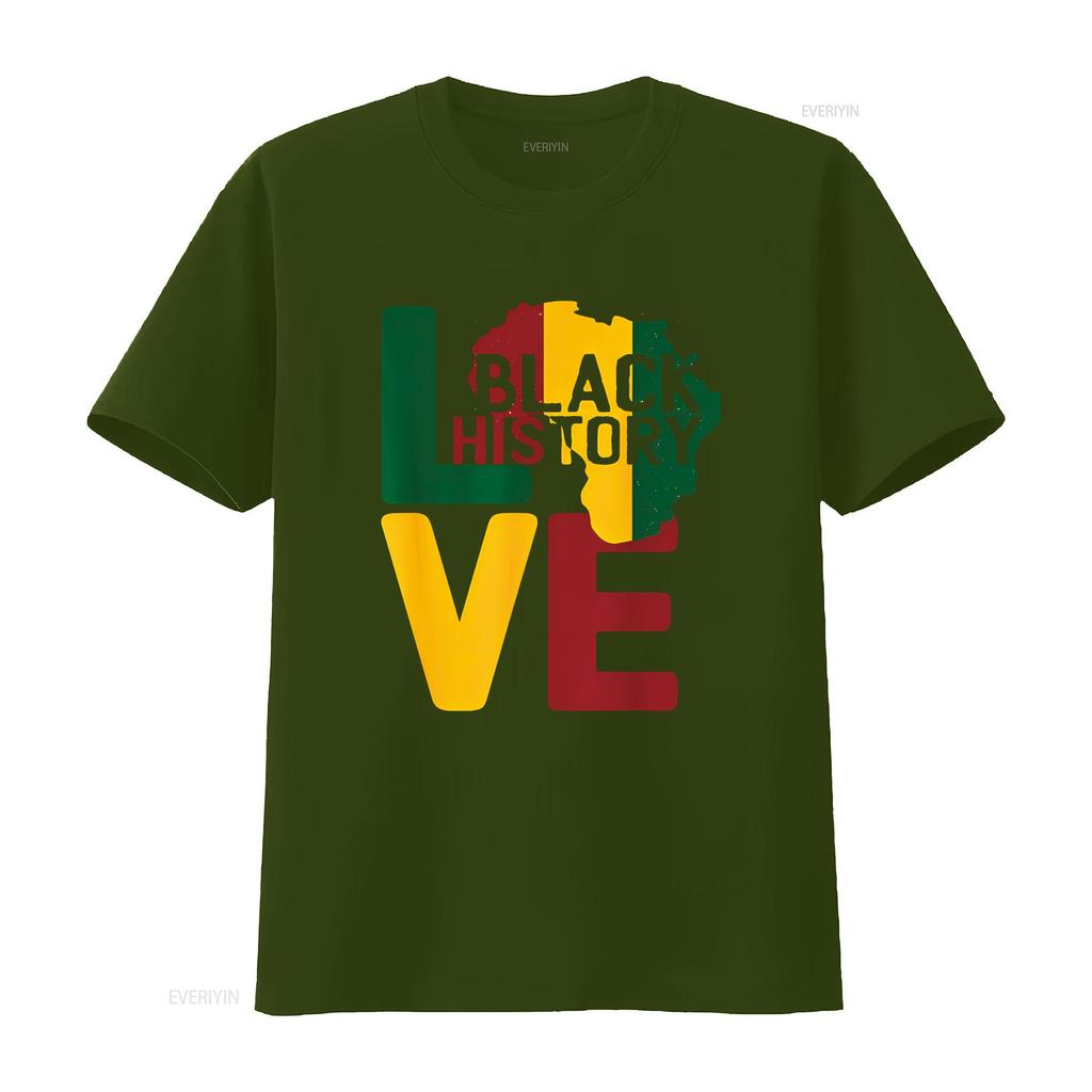 Love Black History Month African Sign Pan Flag T Shirt vintage Washed Comfortable fashion Soft Casual Slightly Stretched