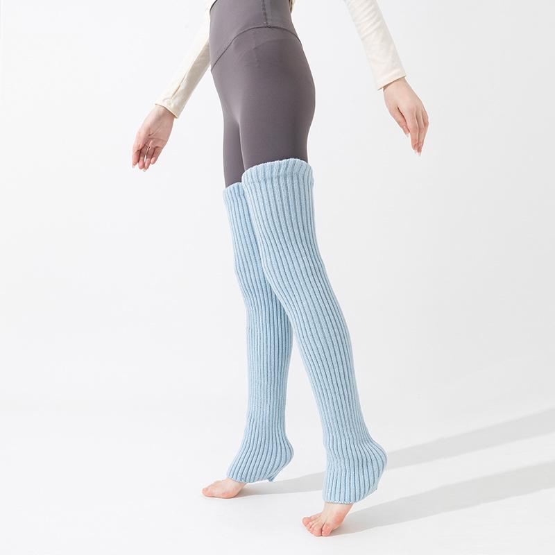 

Boots Cotton Yoga Knee Socks Solid Color Long Tube Warm Leg Protectors Pilates Sports Fitness Stacking Stockings One size fits all небо синє кольору
