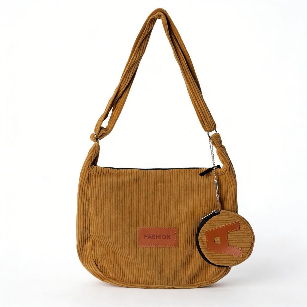 Corduroy cloth bag women's fresh and retro tote bag new messenger bag Mori family child and mother bag versatile couple bag