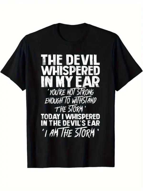 Plus Size, Plus Size Printed T-Shirt Black Plus Size Casual T-Shirt • The Devil XXXL