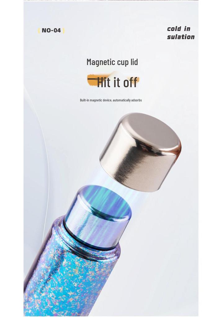 Pure Titanium Insulated Magnetic Suction Tea Cup with Double Lid – For Men and Women, Stylish Design, Tea-Water Separation, Premium Gift