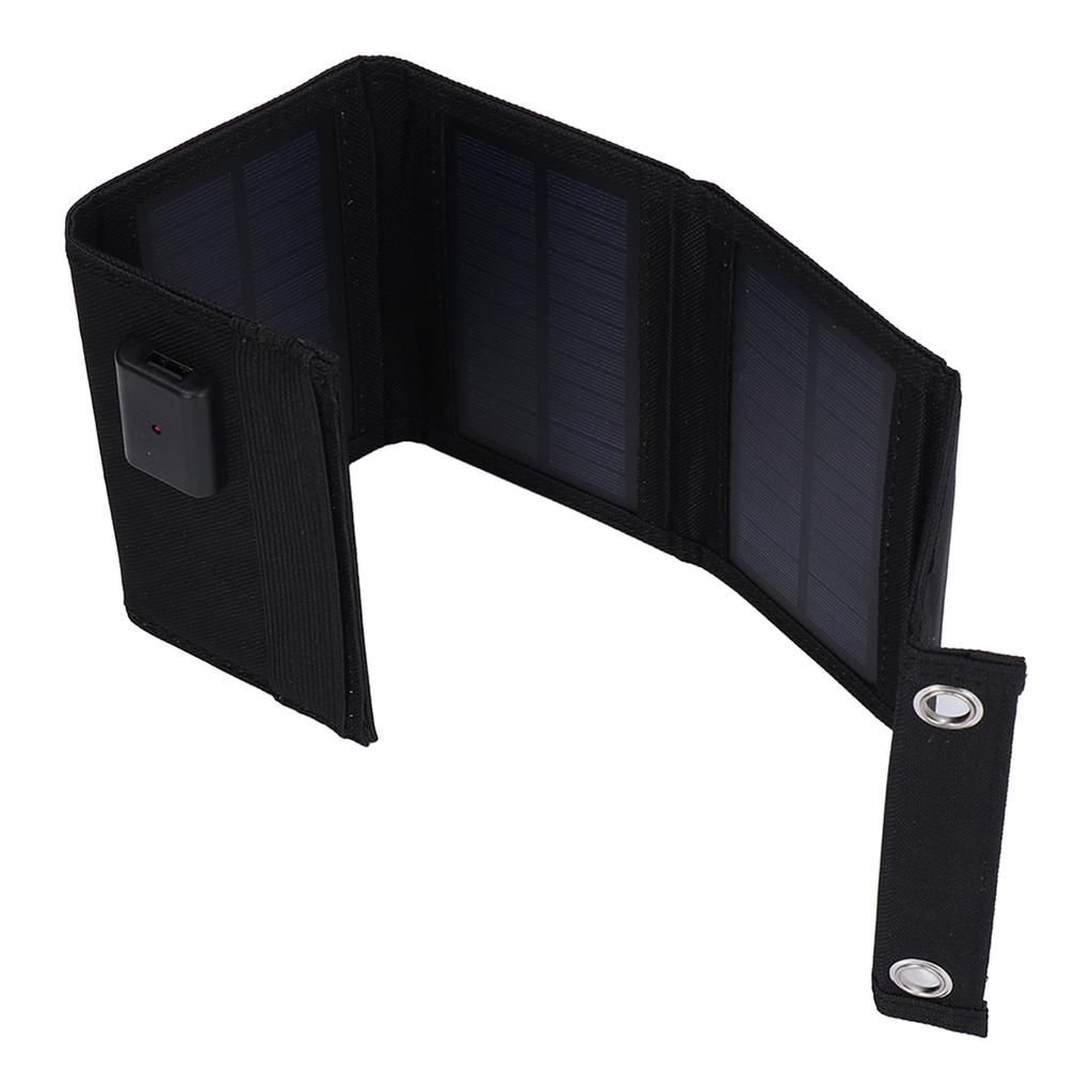 7.5W Solar Panel Kit Portable 5 Folding Solar Charger Bag with Carabiners for Mobile Phone Car Ship