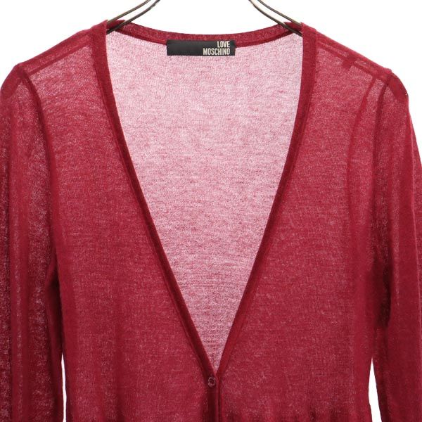 LOVEMOSCHINO Long Sleeve Knit Long Cardigan USA6 With Belt Loop Women Used