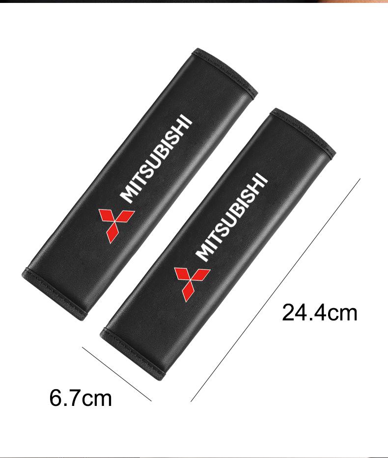 2pcs Car Seat Belt Cover Leather Shoulder Pad Accessories For Mitsubishi L200 ASX Mirage Attrage Eclipse Cross Xpander Outlander