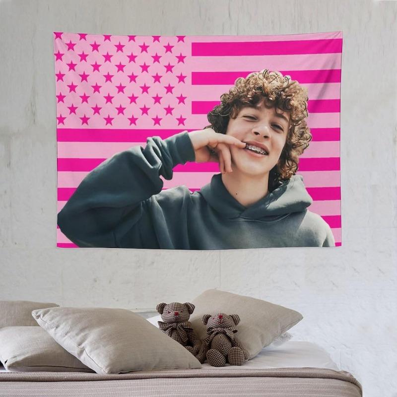 1 Stück Nelson Celebrity Amerikanische Flagge Rosa Wandteppich Lustige Wanddekoration für Studentenwohnheime und Schlafzimmer