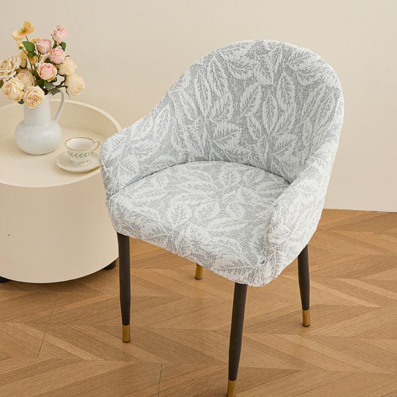 Semi-circular Elastic Office Dining Chair Cover Modern Simple Dustproof Non-slip Office Dining Chair Seat Cover