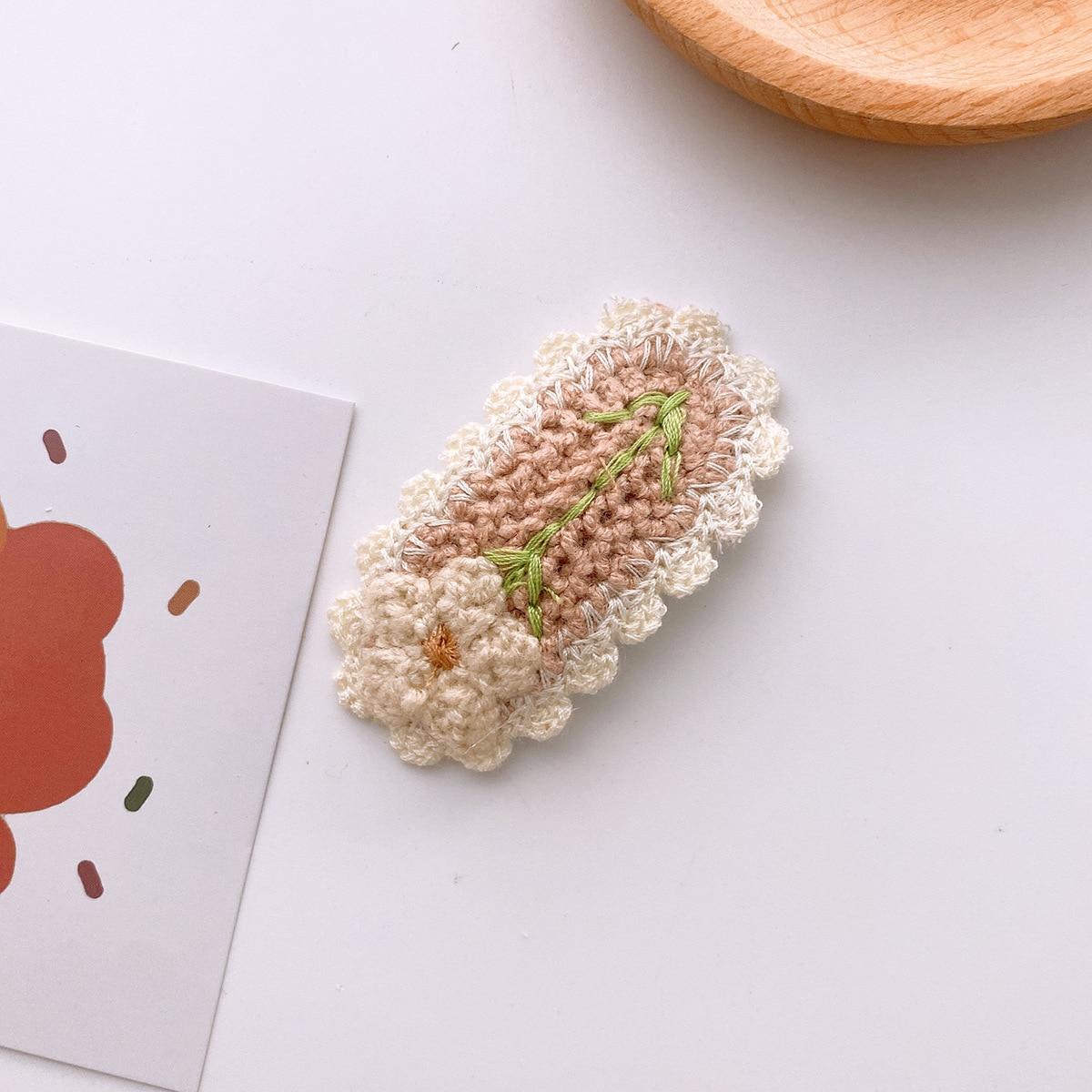 

Шерстяные вязаные кружевные заколки для девочек, женщин, детей, детские головные уборы, милые модные заколки для волос, аксессуары для волос