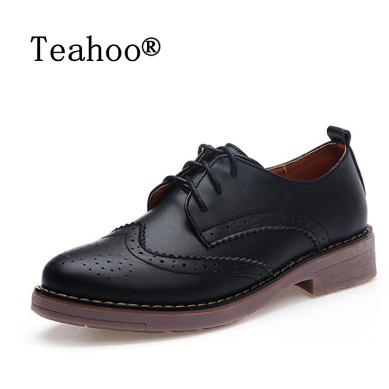 Fashion Woman Brogue Shoes Woman Platform Oxford Shoes Flats British Style Vintage Cut-Outs Flat Casual Women Shoes Oxford Shoes Retro