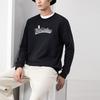 Anta Cartoon Embroidered Fleece Warm Round Neck Sports Sweatshirt Men Sweatshirt Black 952148708-4