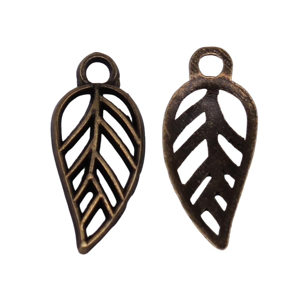 Filigree Leaf Charms Antique Alloy Pendants For Nature Inspired Jewelry