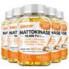 Plant-Derived Enzyme Complex Capsules, Nattokinase 10,000 FU, Coenzyme Q10, Bromelain, Olive & Turmeric Blend, Nutritional Supplement