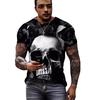 Skeleton 3D Print T-shirt Round Neck Short Sleeved T-shirt Top High Street Unisex Style