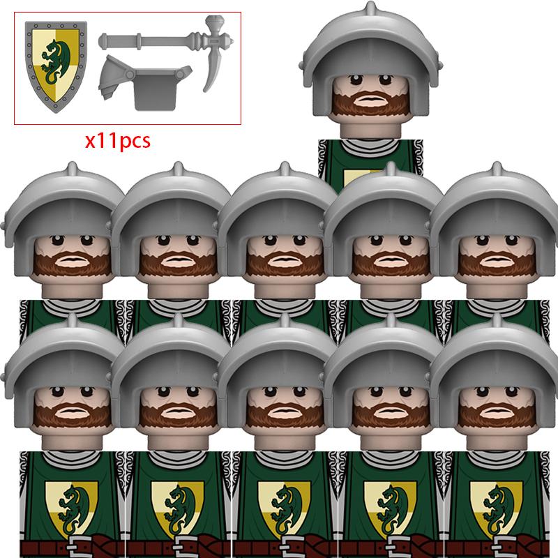 11/12pcs Medieval Military Rome War Action Figures Army Figures Building Blocks Helmet Weapons Accessories Kids for Toys Gifts
