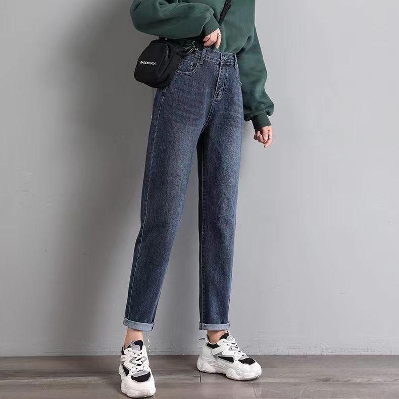 Elastische Baggy Haremjeans mit hohem Bund für Damen, lässige Vintage-Stretch-Denimhose, koreanische Mode, Streetwear, große Größe 33 Vaqueros