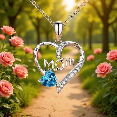 Collana con Diamante a Forma di Cuore per Neo-Mamme - Regalo per la Festa della Mamma