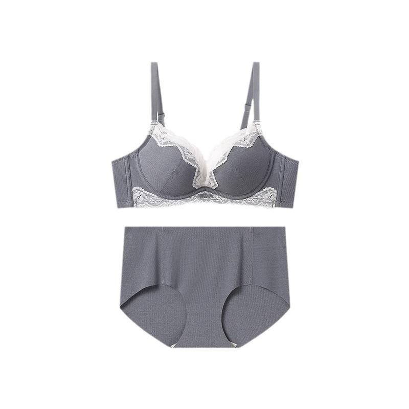 Women Contrast Color Lace Trim Wireless Soft Comfort Everyday Bra