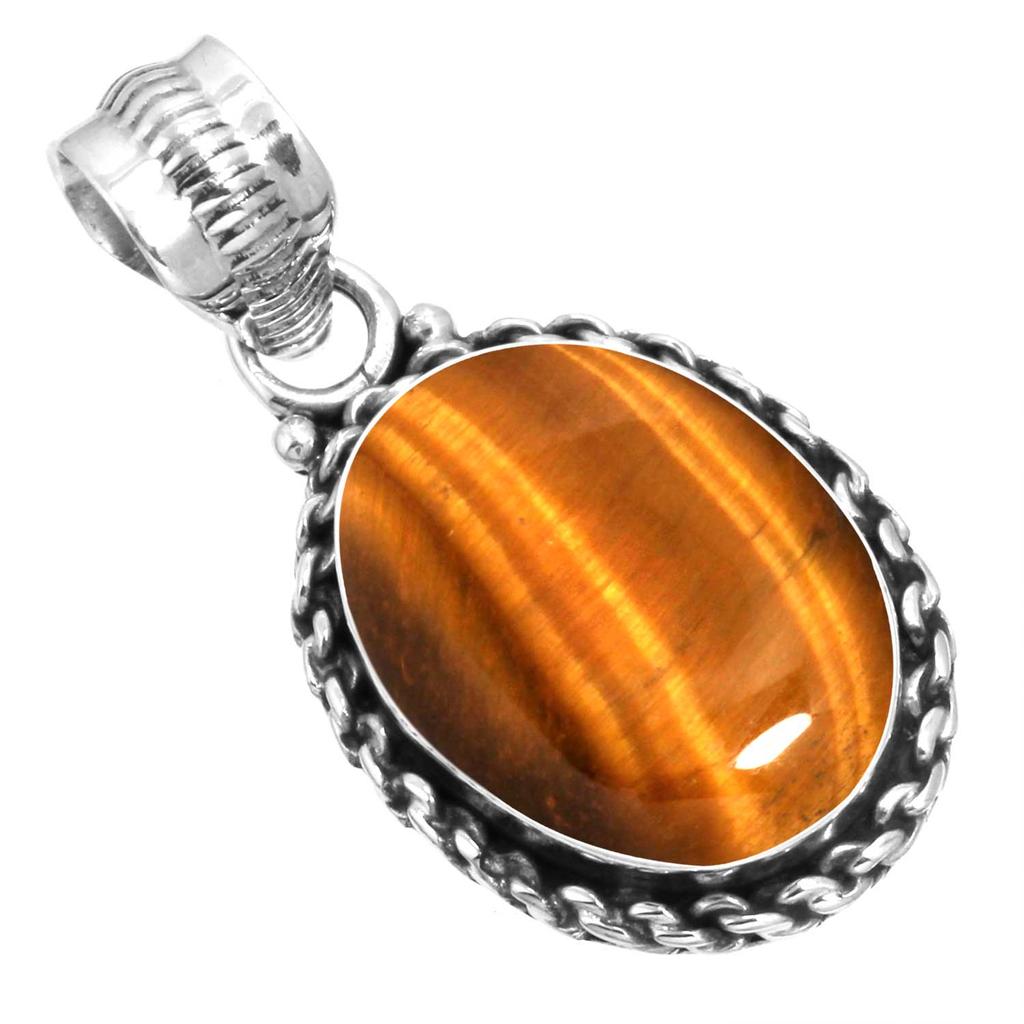 925 Sterling Silver Pendant Women Gemstone Handmade Jewelry Friendship Day Gift Malachite Moonstone Rose Quartz Red Stone Smoky Topaz Tiger Eye
