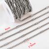 2M 1M 0.5M Hip Hop Black PVD Stainless Steel Box Tube Cable Beaded Chains DIY Men Necklace Jewelry Making Bracelet Supplies Bulk