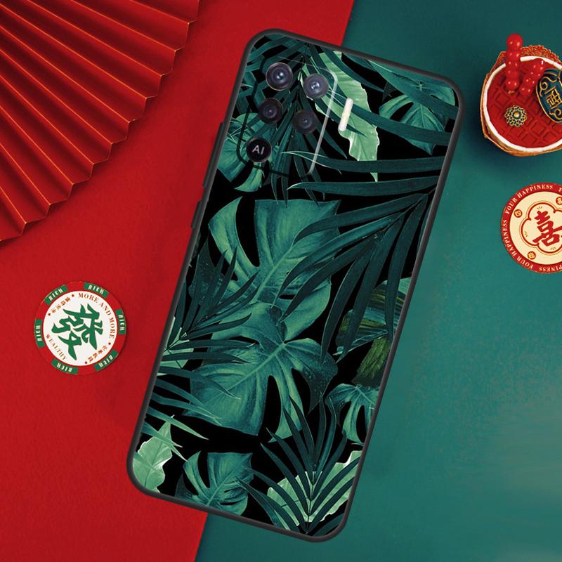 Tropical Leaf Pattern Case For Oppo A78 A98 A58 A38 A18 A54 A74 A94 A80 A60 A40 A96 A76 A16 A15 A17 A57 A5 A6 Pro