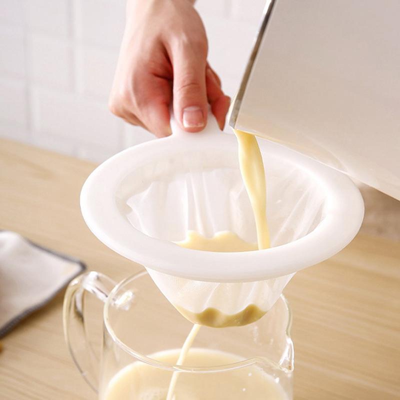 Nylon Fine Colander Sieve Strainer With Handle For Juice Soymilk Coffee Filter