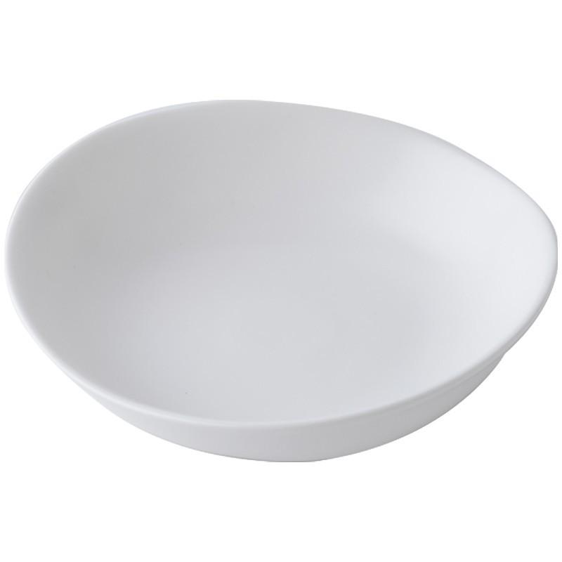 Brooke White Triangle Plate Good-Looking Fruit Plate Irregular Plate Ceramic Deep Plate Salad Bowl Export