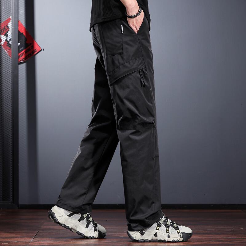 Jieleinuo Men's American Retro Loose Straight Outdoor Work Pants