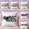 Design N-Nos Cushion Cover Plush Fabric Soft Double-Sided Printed Invisible Zipper Sofa Pillow Case Home Decor