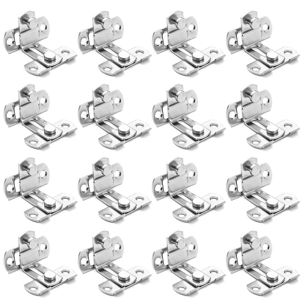 16Pcs Gate Latches Stainless Steel Door Buckle Anti-Theft Door Bolt Safety Door Lock for Barn Door Window Cabinet