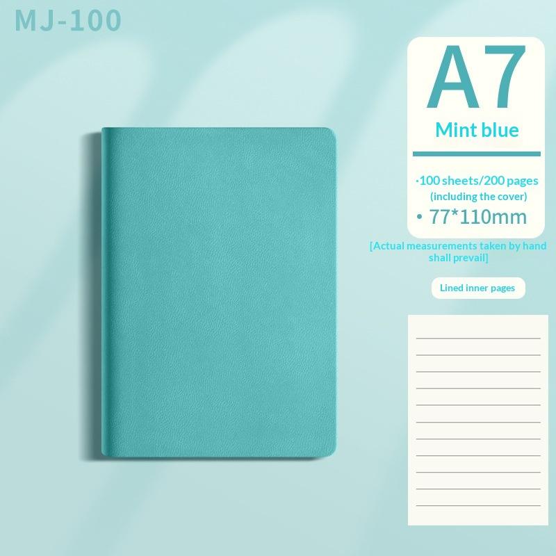 Pocket Journal Mini PU Leather Notebook 100 Sheets with Elastic Band for Teenager Diary Recording