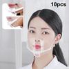 10Pcs Creative Shapes Clear Plastic Catering Mask Hotel Beauty Chef Waiter Protective Mask Reusable Visible Splash Proof Mask