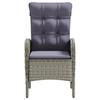3 Piece Outdoor Dining Set with Cushions Grey and Black