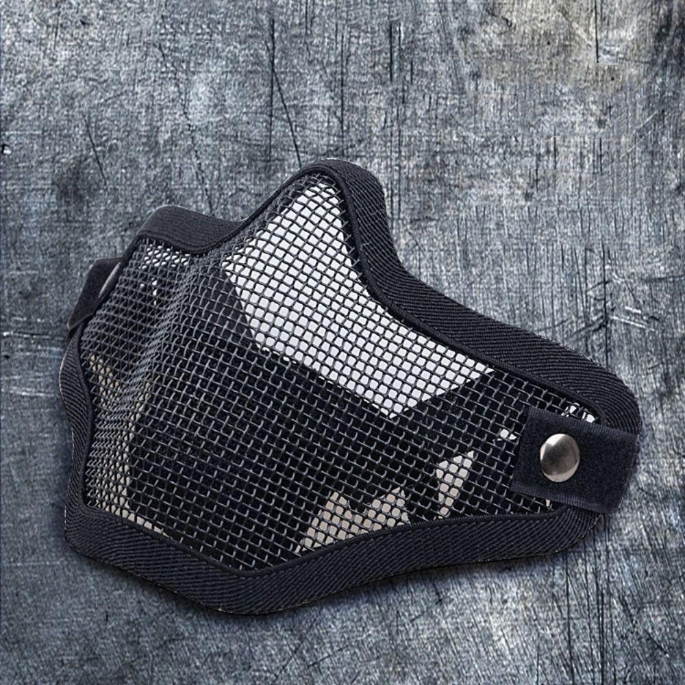 Protective Strike Metal Face Mask Adjustable Steel Mesh Mask Half Face Wire Mask  Cosplay Costume