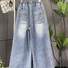 Plus Size Summer Denim Capris for Women, Lightweight Wide-Leg, High-Waist, Slimming Fit, Fits Up to 200 Jin.