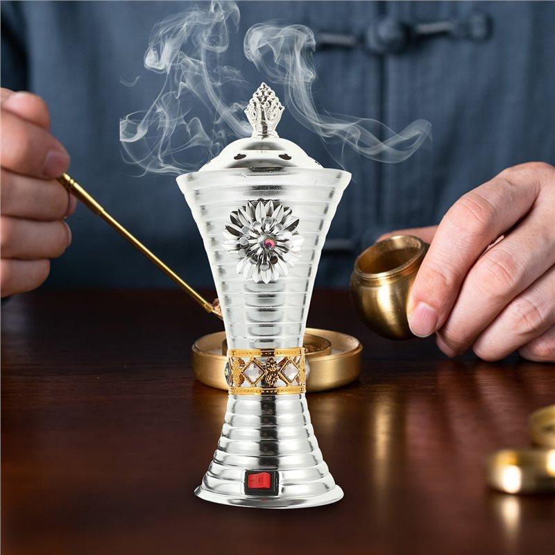 AS60-SPA Brenner Elektrischer Brenner Räucherkessel Eisen Räucherkessel Dekorative Räucherschale EU-Stecker Dekor