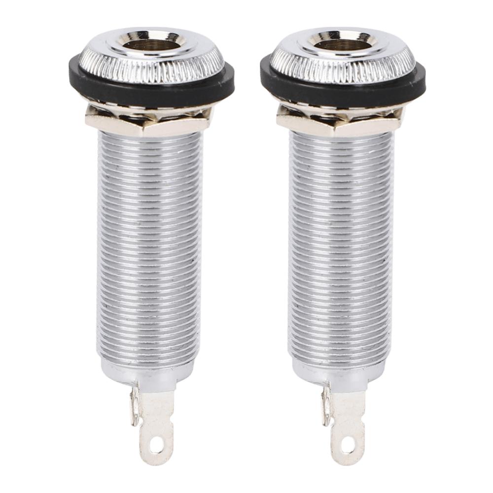 2PCS 6.35mm Jack Socket Silver Input Output Jack Durable Single Jack Socket For Electric Guitar