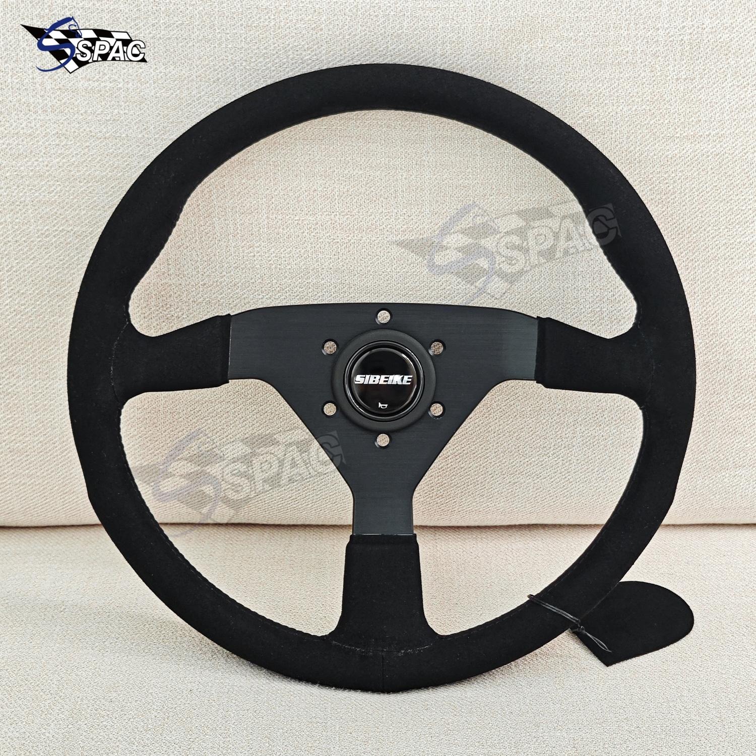14inch SIBEIKE Monte Carlo Steering Wheel Racing Sports Steering Wheel 350mm Suede Leather Volantes
