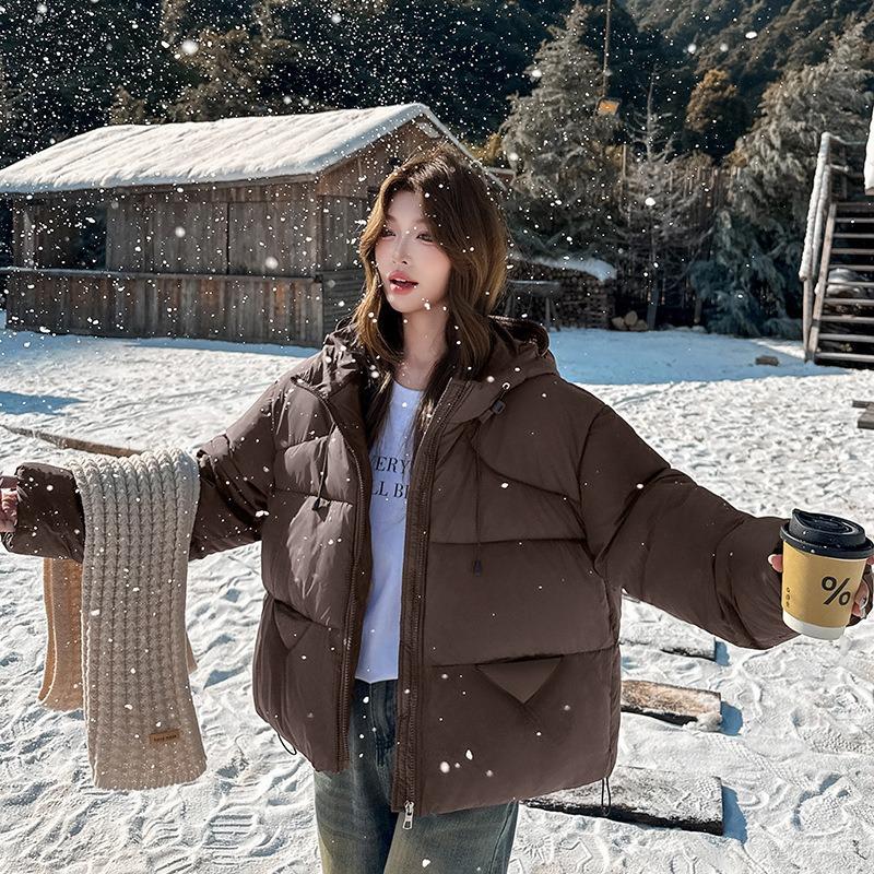 Down Cotton Clothes Women's Winter New Fashion Hooded Warm Thickened Casual Bread Clothes Jacket