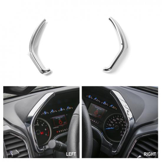 Inner Dashboard trument Box Side Trim Decor Strips For Ford F150 2015+ Chrome