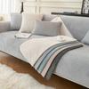 Nordic Plush Sofa Cushion & Throw Set - Non-Slip Winter Cover