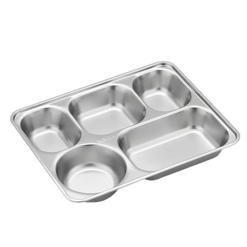 304 Stainless Steel 5-Compartment Divided Lunch Tray
