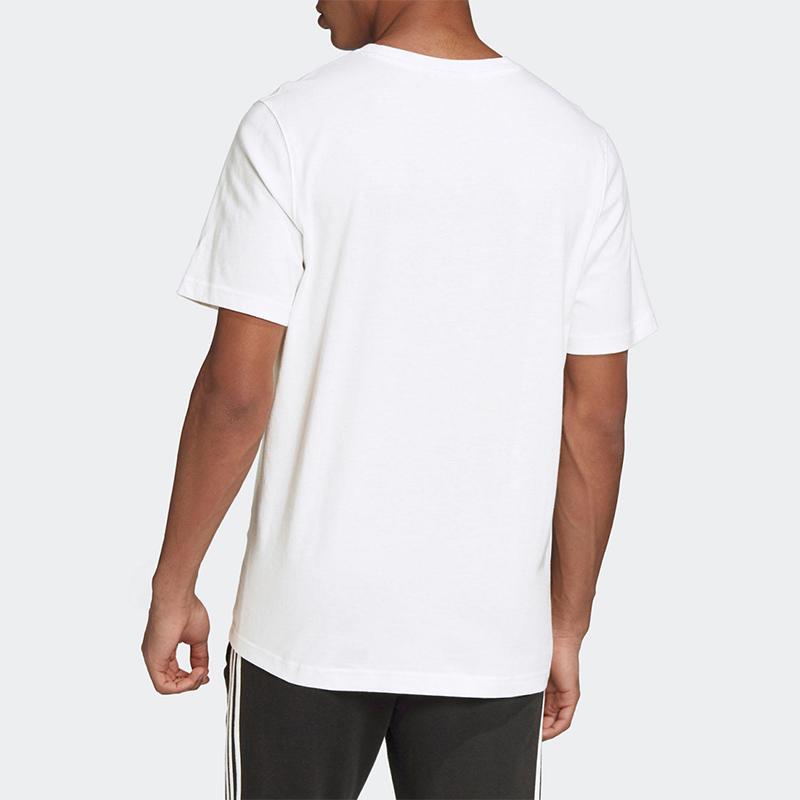 Adidas Logo Round Neck Short Sleeve T-Shirt Men T-Shirts White GD6009