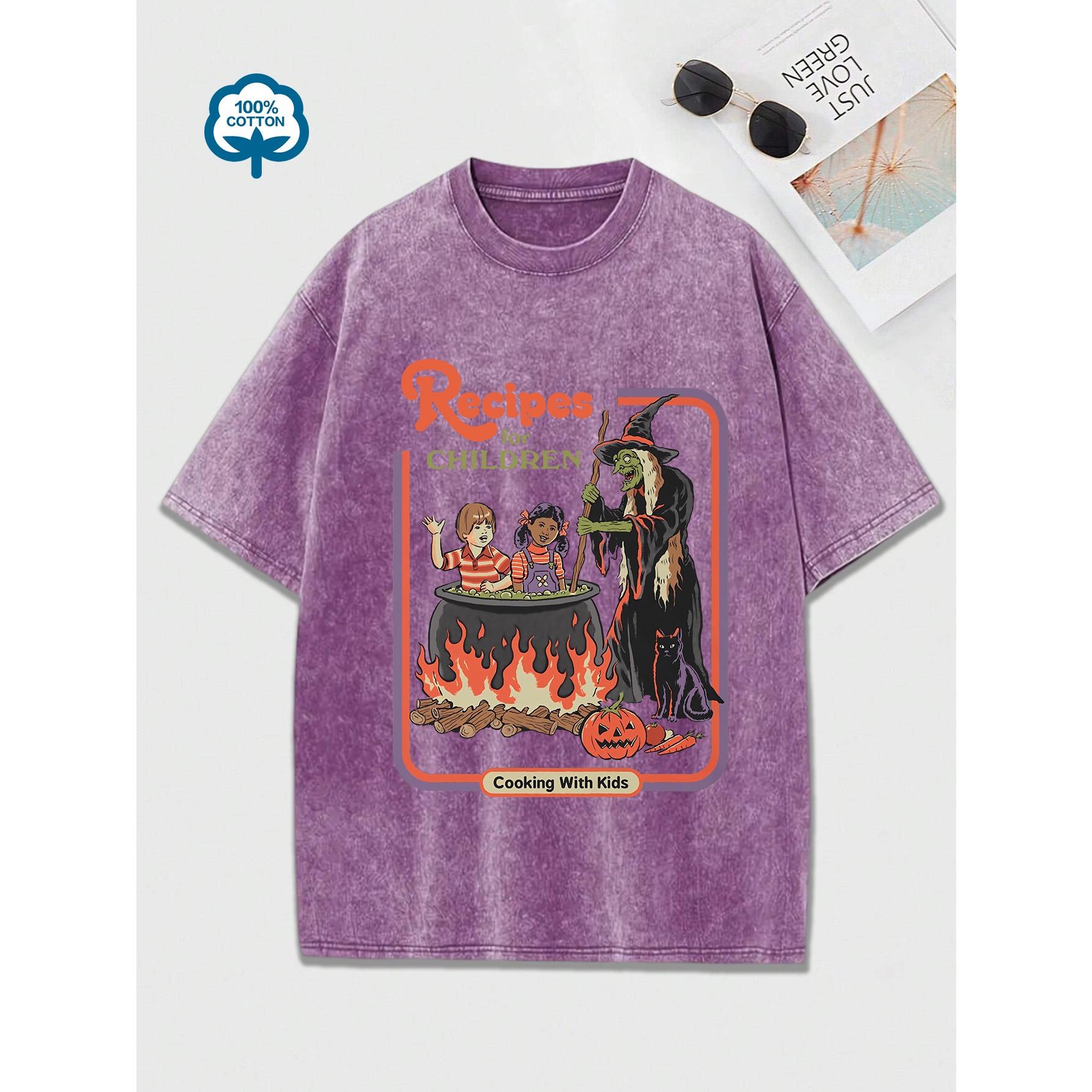 

Рецепты для детей Печать Женская стираная футболка Летняя дышащая футболка Уличная потертая футболка Женская 3XL